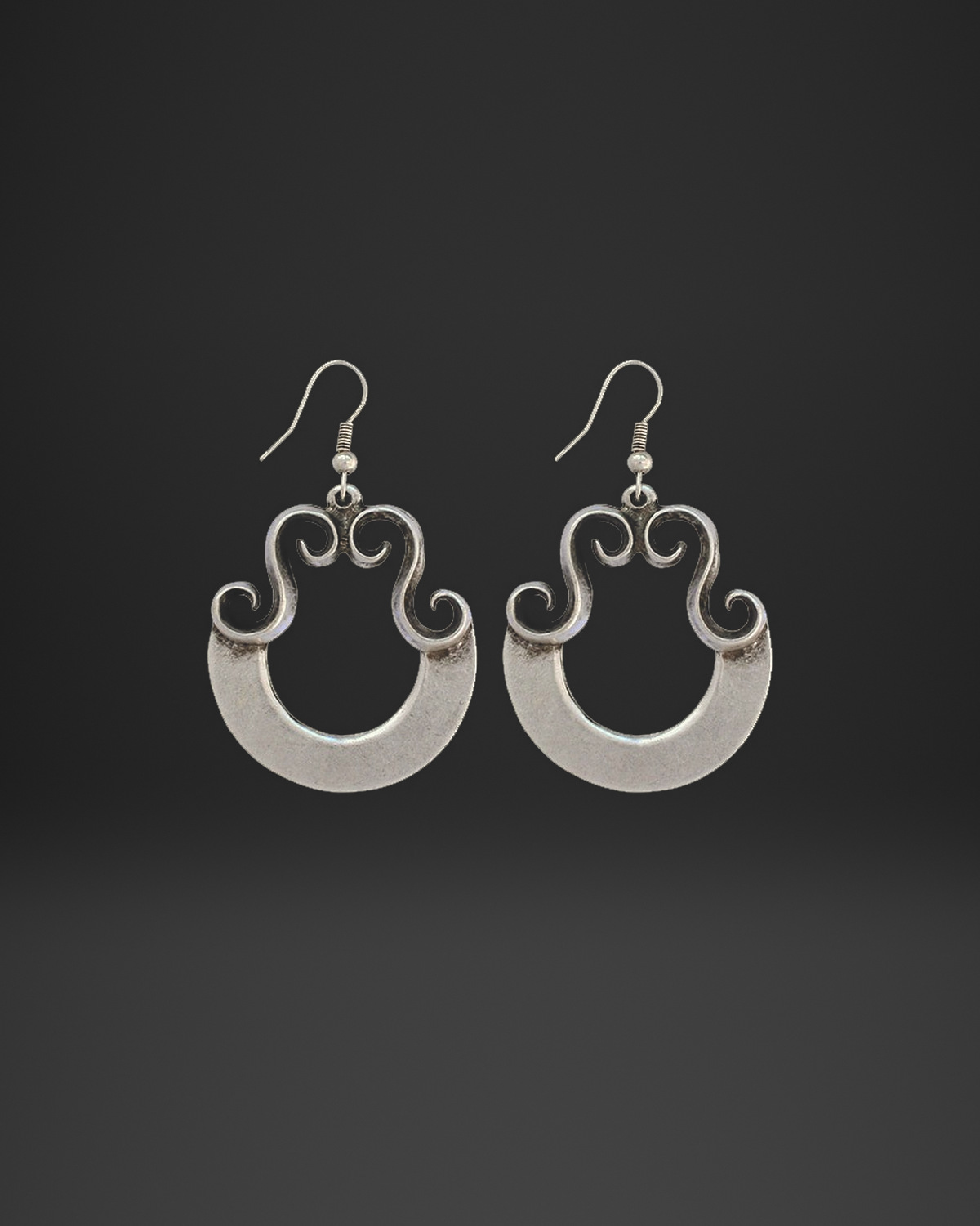 Scroll Crescent Earrings