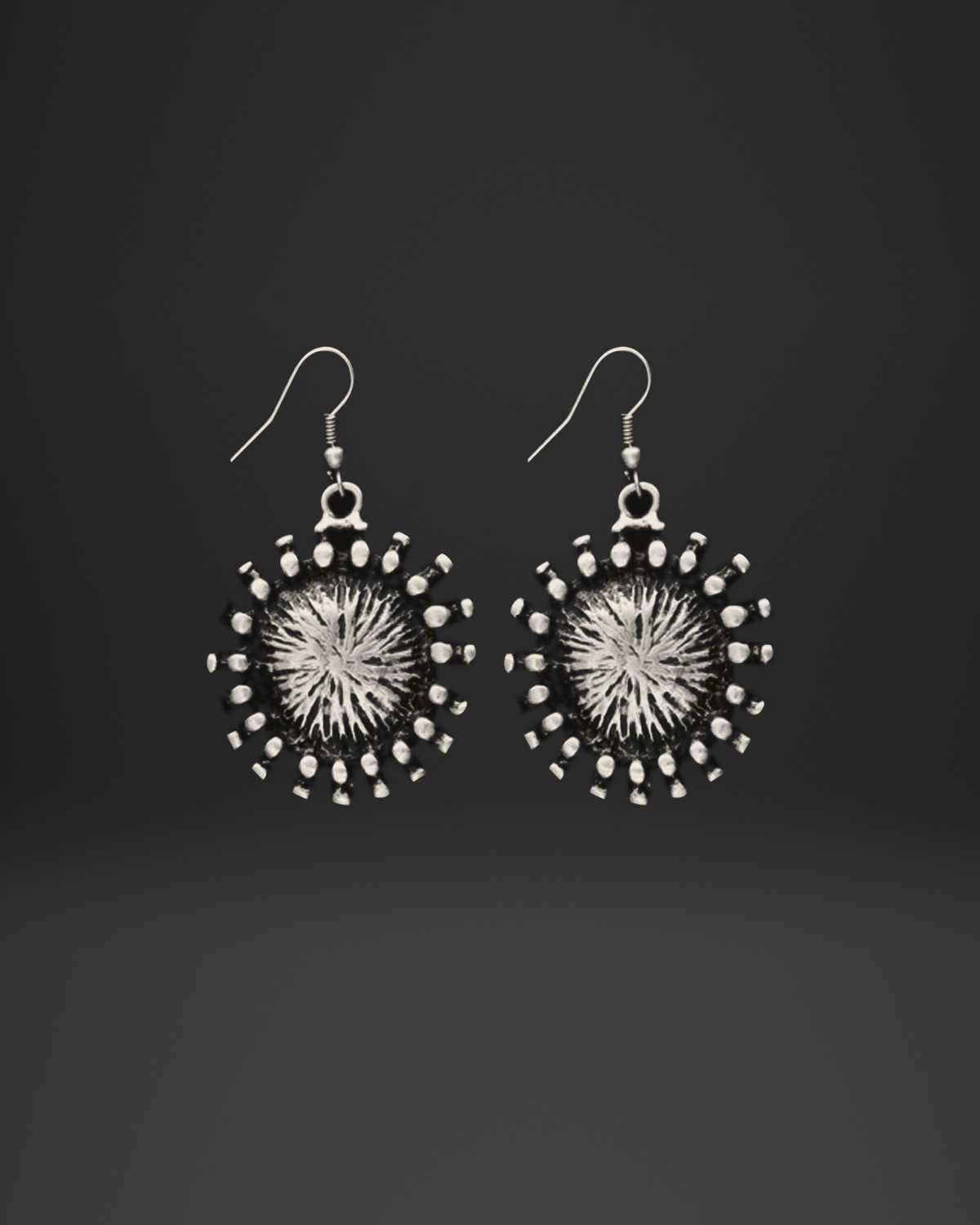 Sunburst Spike Disc Earrings
