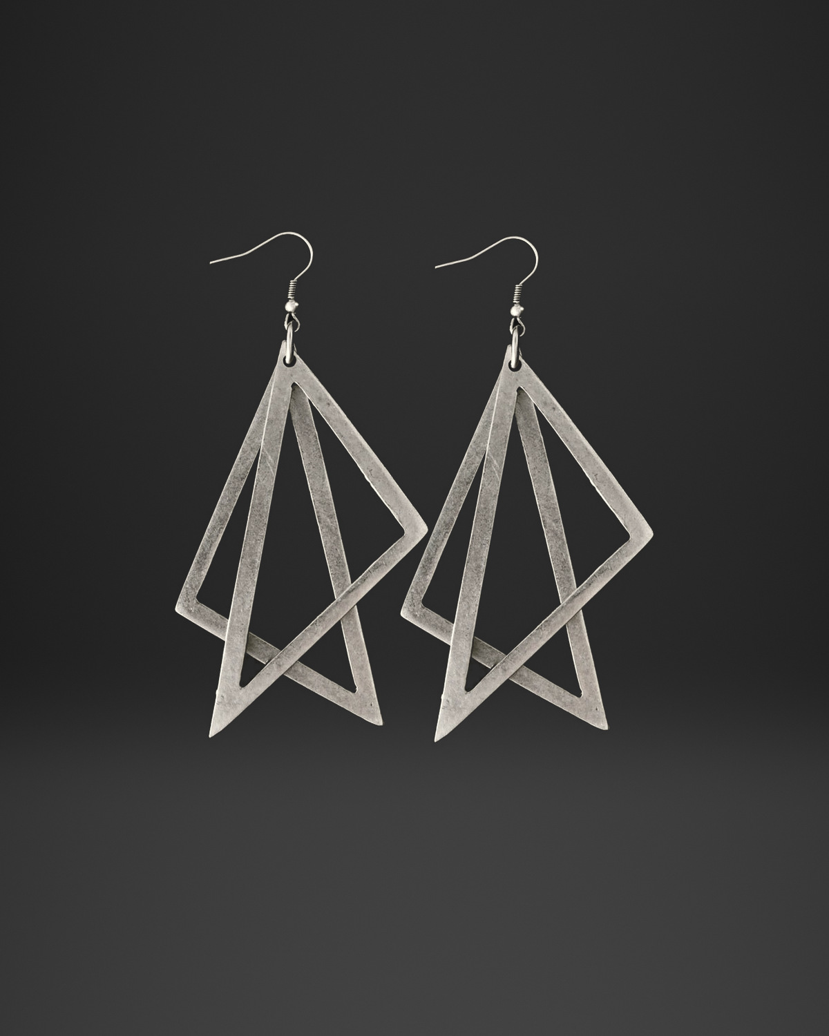 Overlapping Triangle Frame Earrings