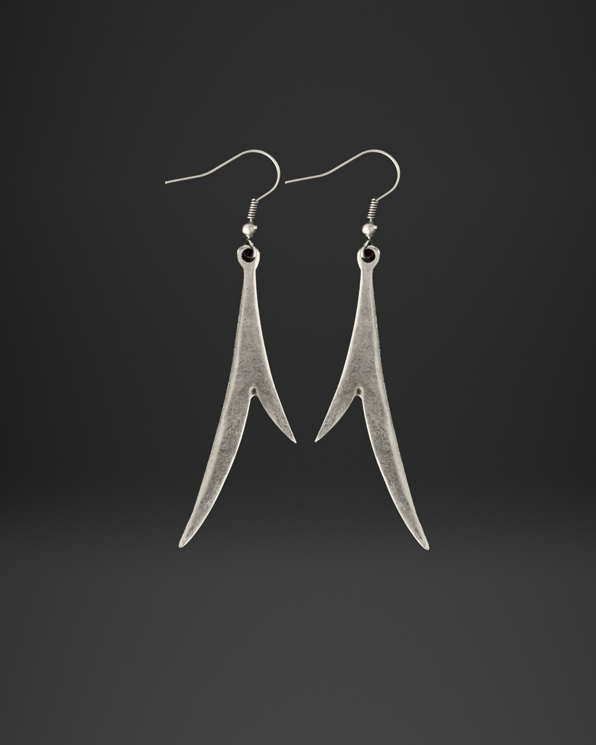 Forked Blade Drop Earrings