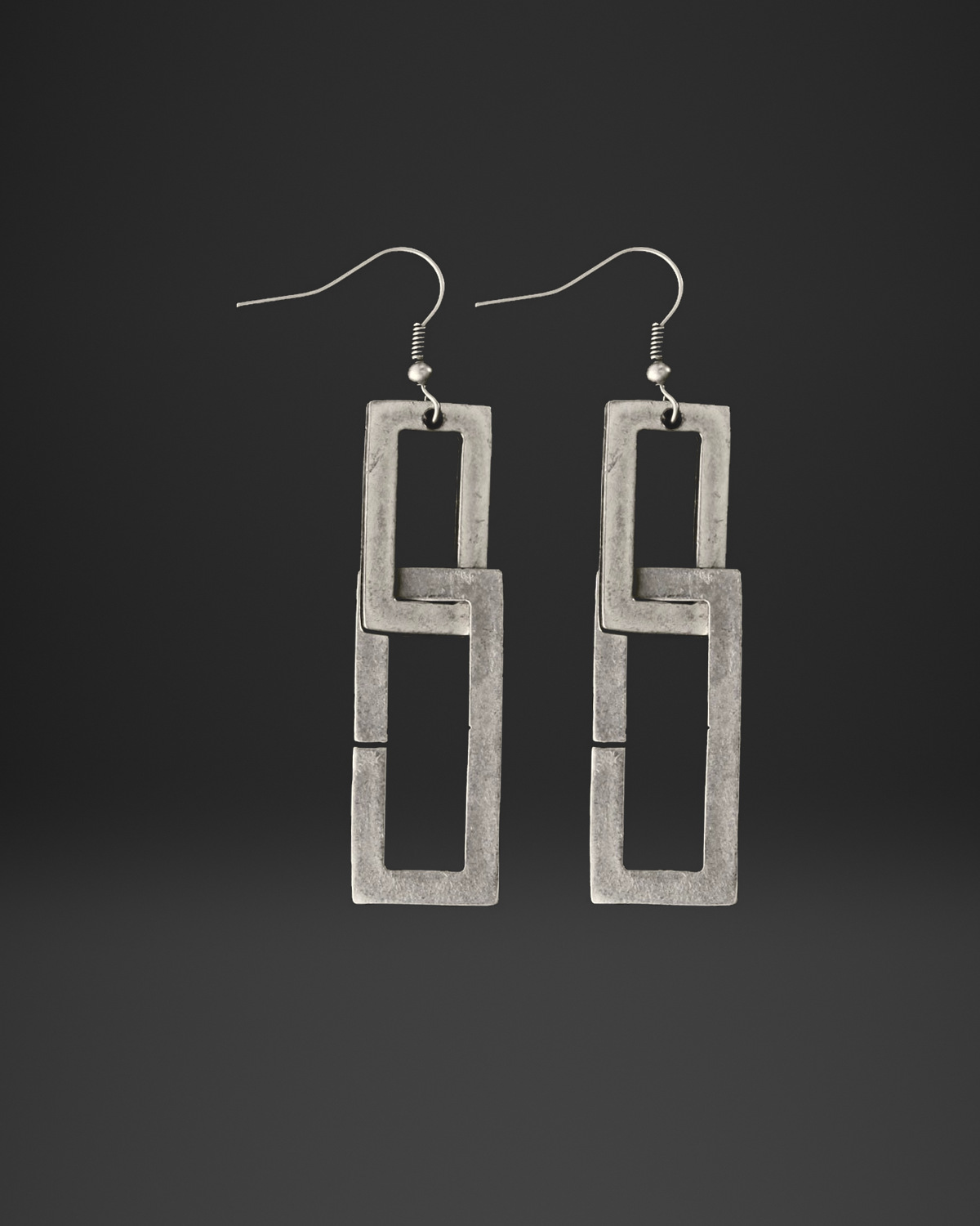 Interlocking Rectangle Frames Earrings