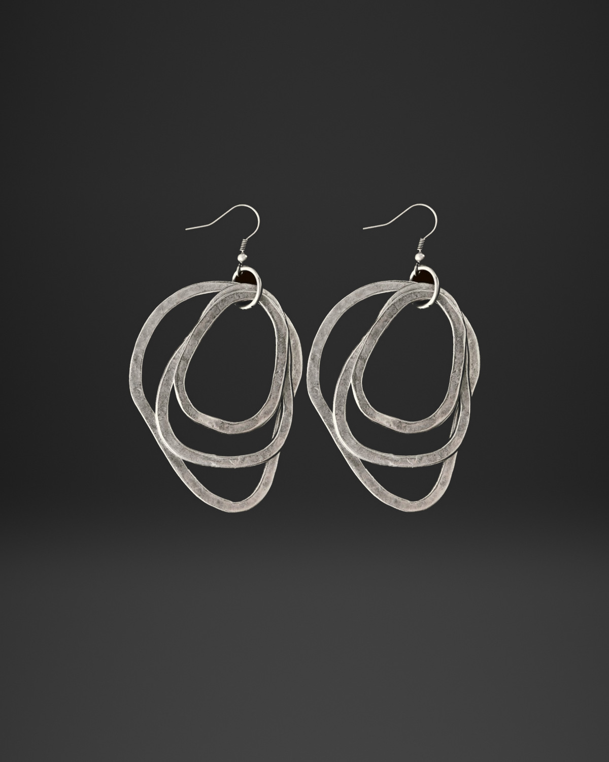 Triple Organic Hoop Earrings