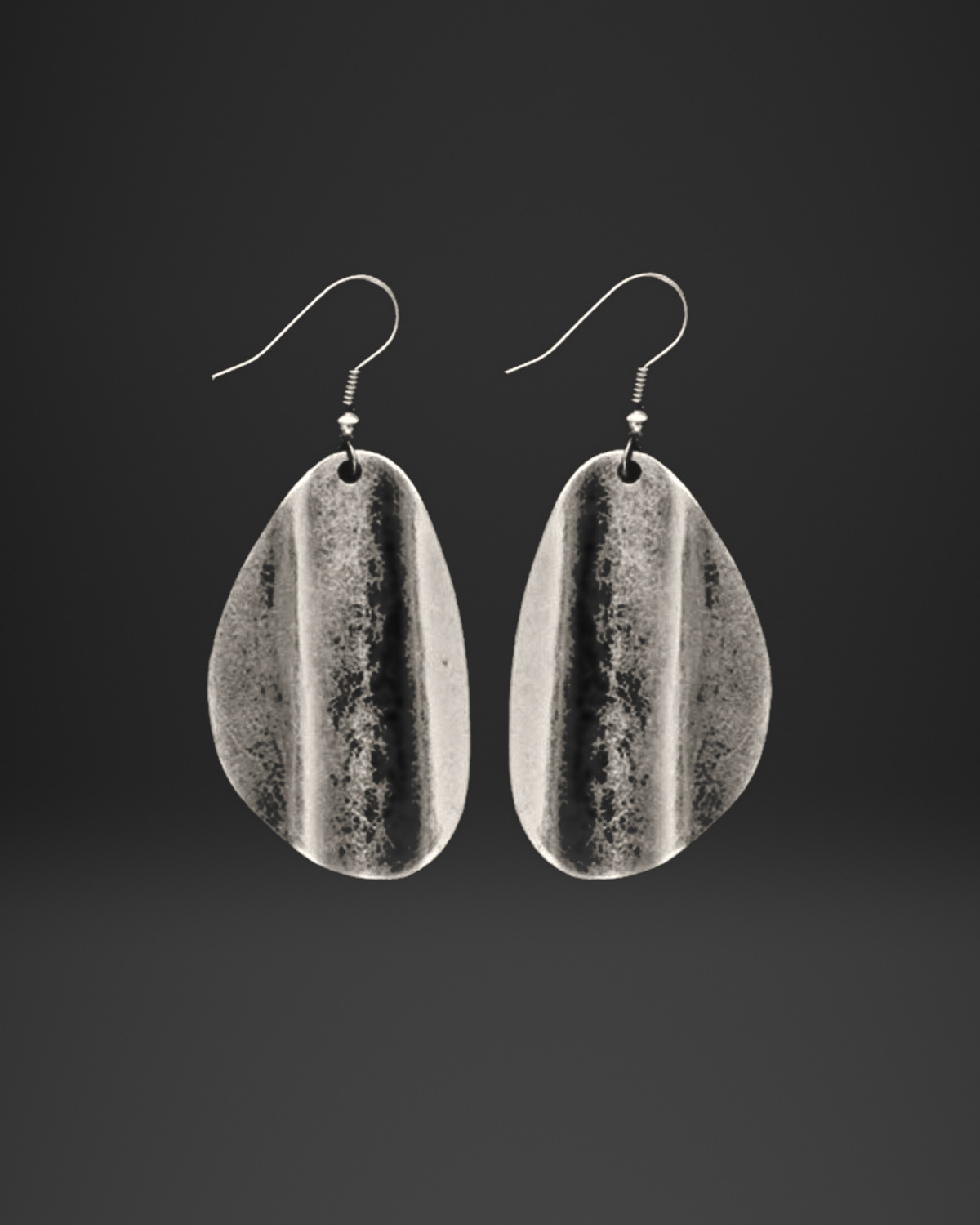 Folded Teardrop Plate Earrings