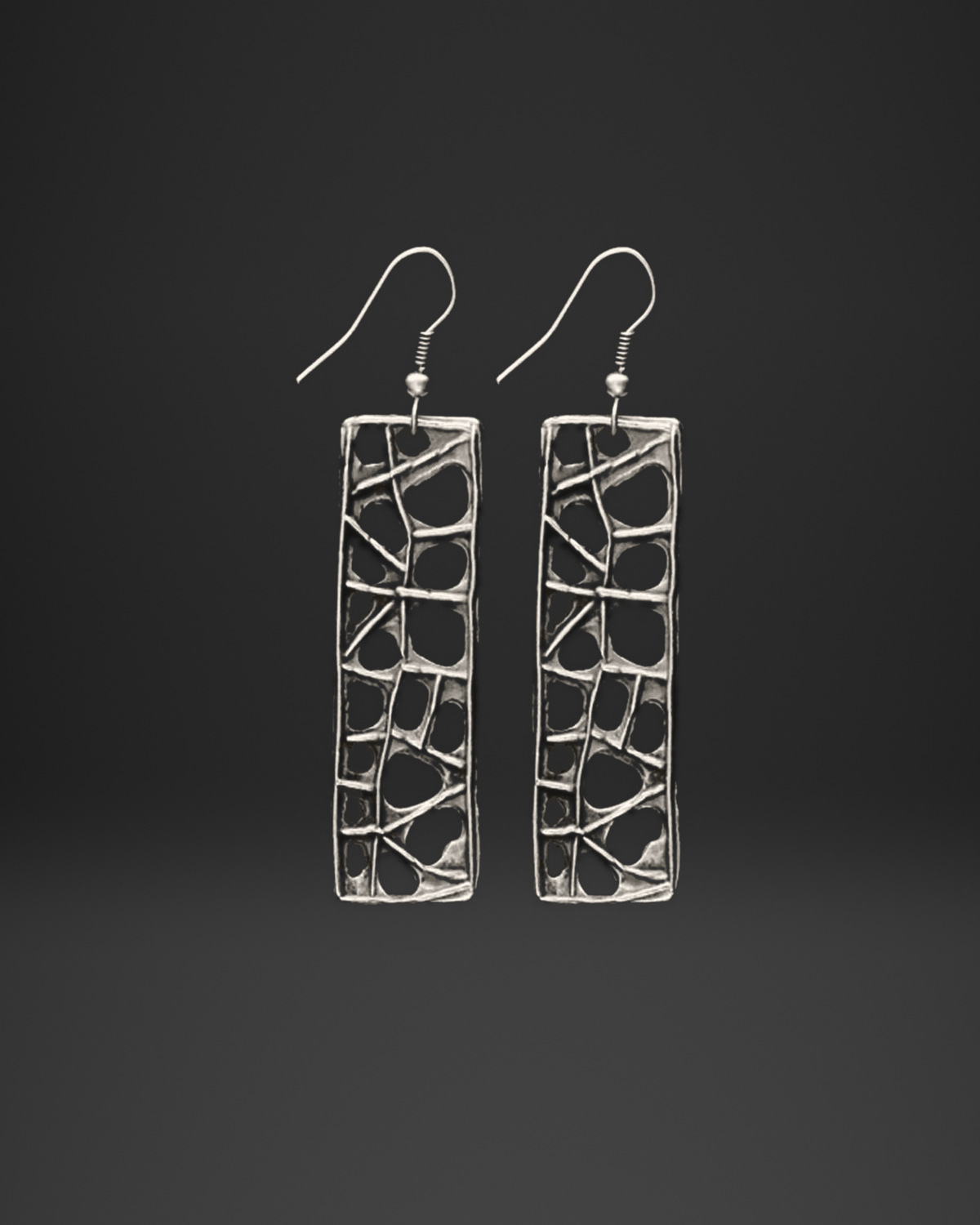 Crackle Line Bar Earrings