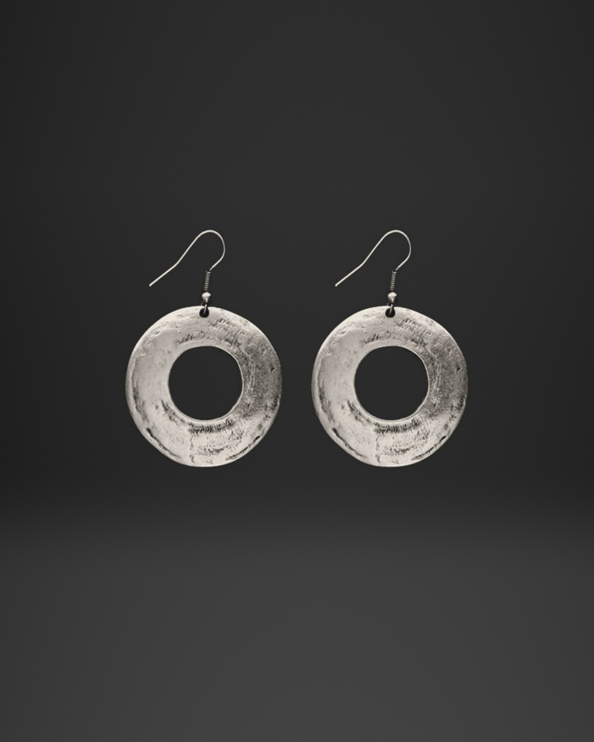 Hammered Donut Disc Earrings