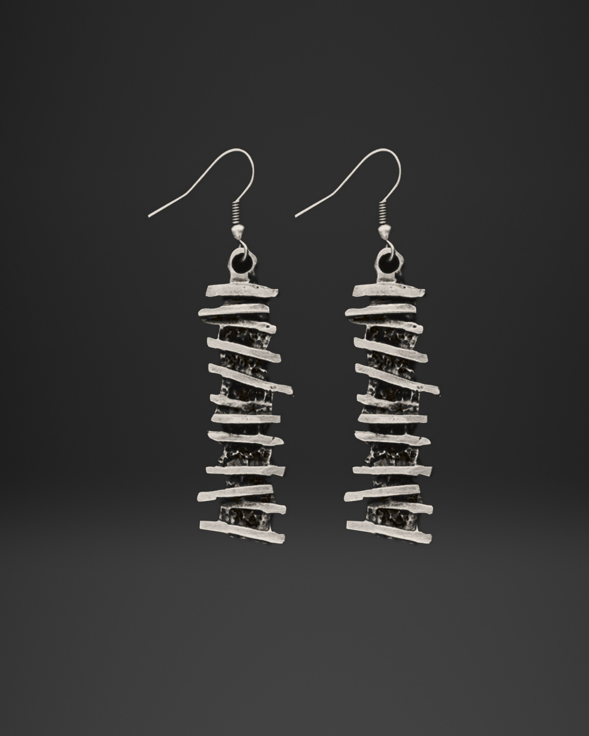 Stacked Bar Tower Earrings