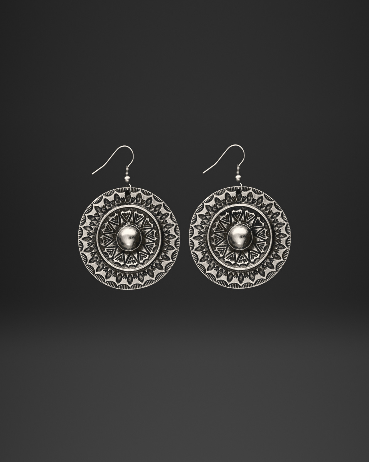 Ethnic Sun Medallion Earrings