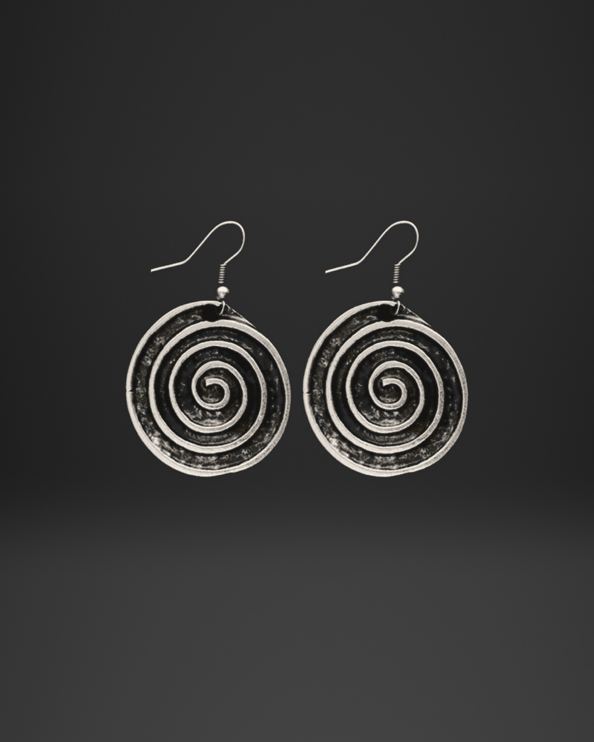 Coil Spiral Disc Earrings