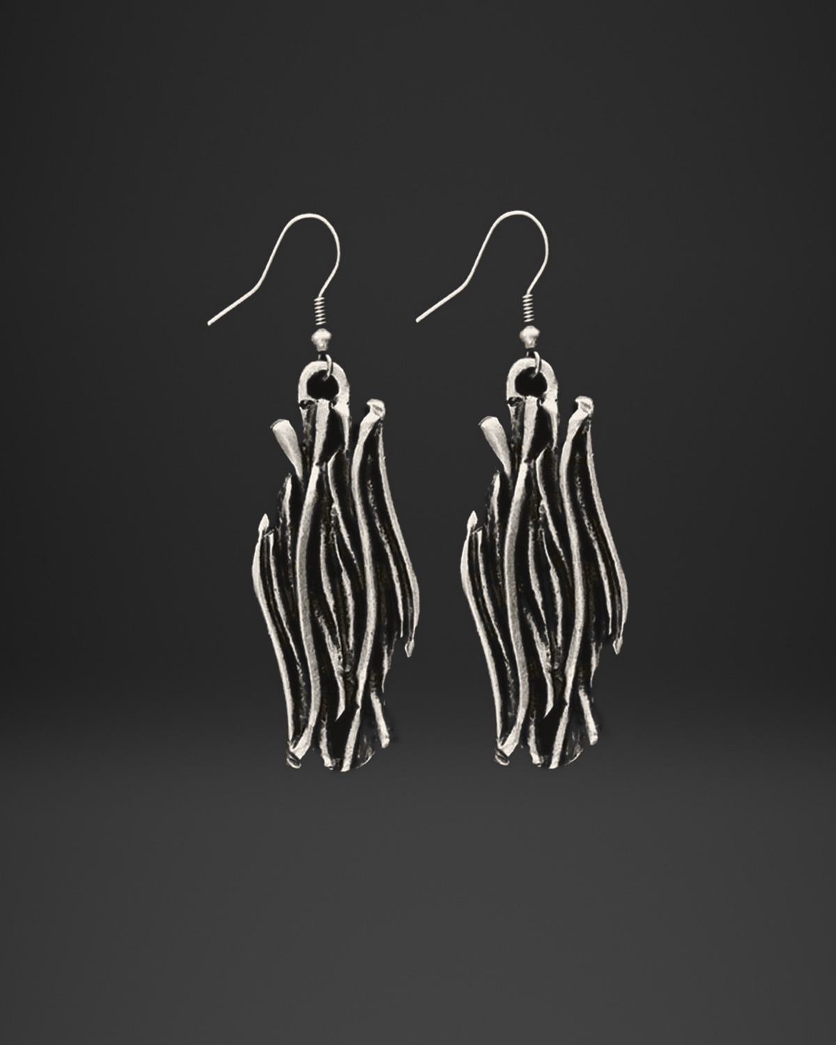 Wavy Strand Fringe Earrings
