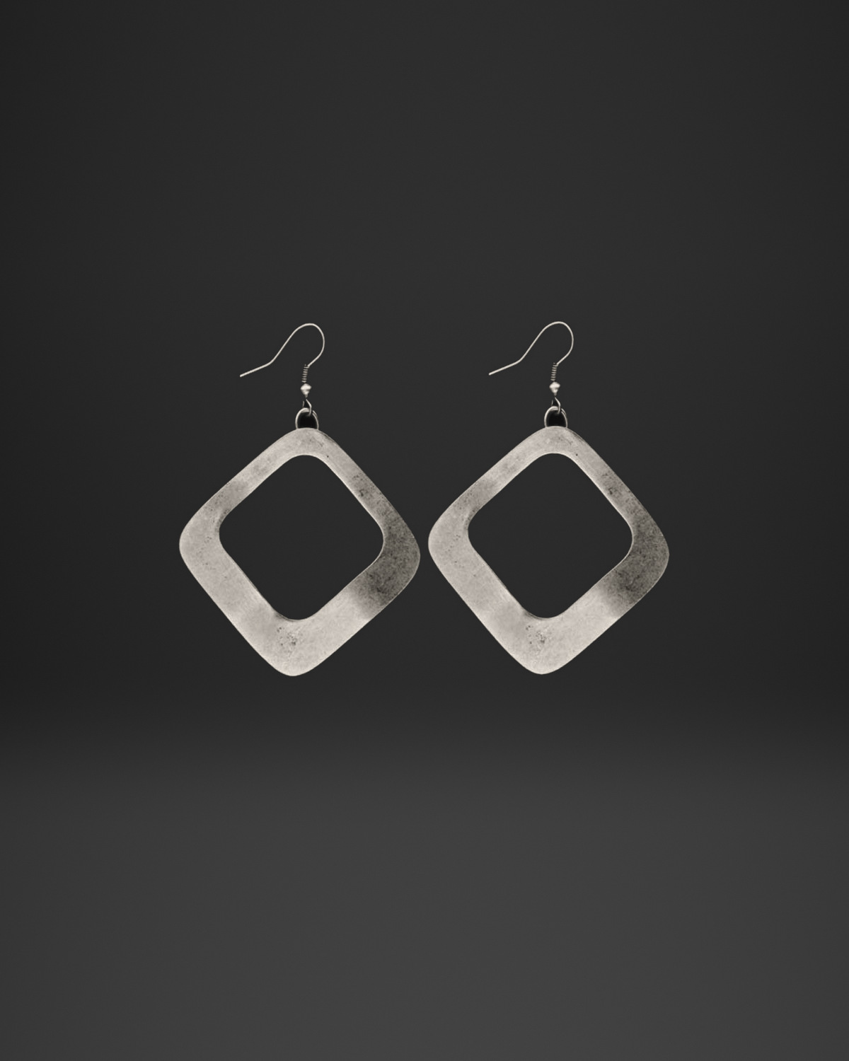 Open Diamond Frame Earrings