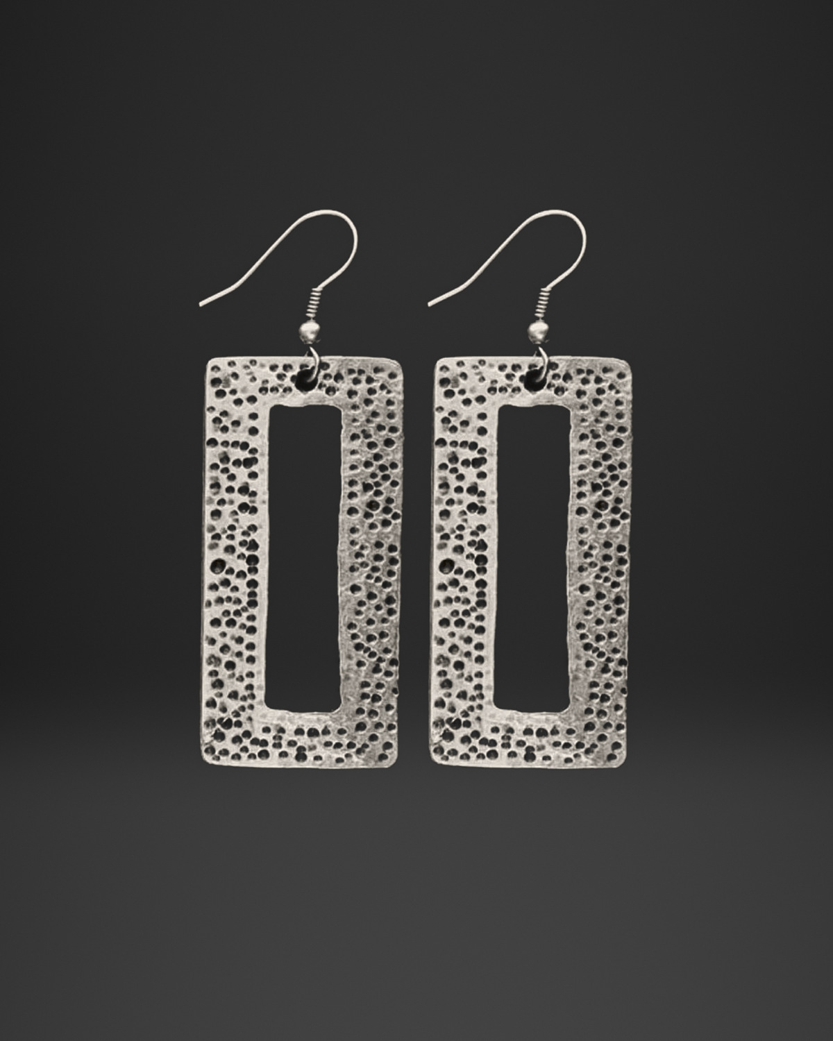 Dotted Rectangle Frame Earrings