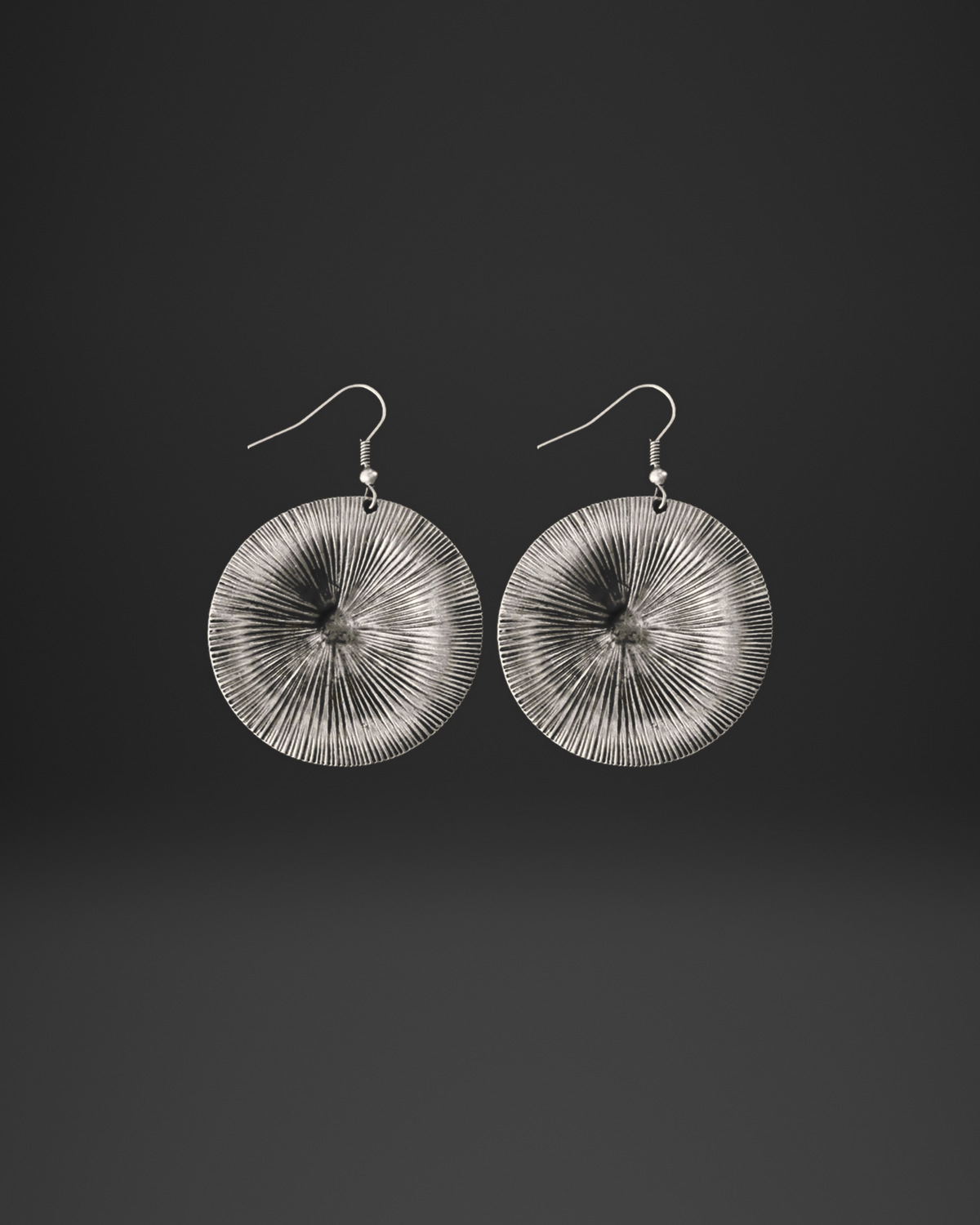 Radial Line Disc Earrings