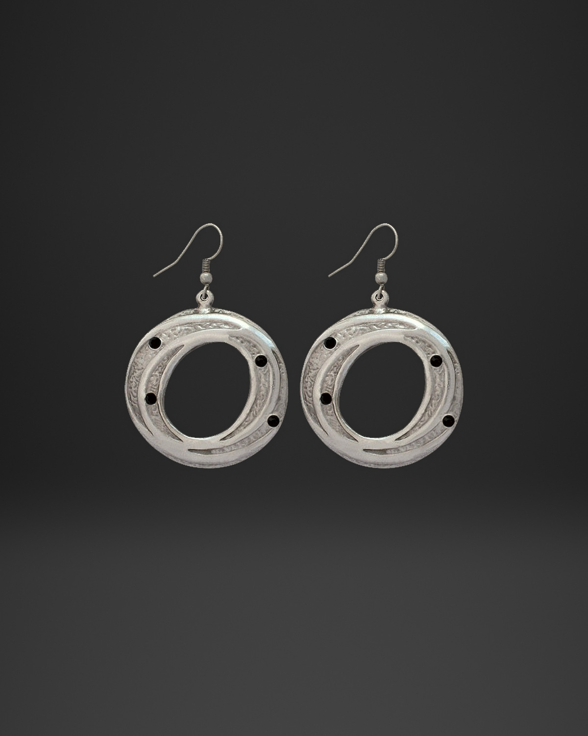 Dotted Swirl Donut Earrings