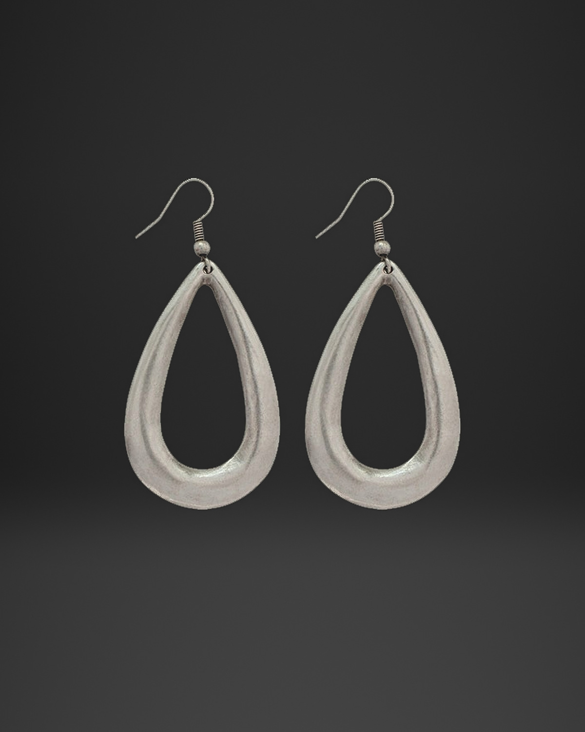 Smooth Wide Teardrop Hoop Earrings