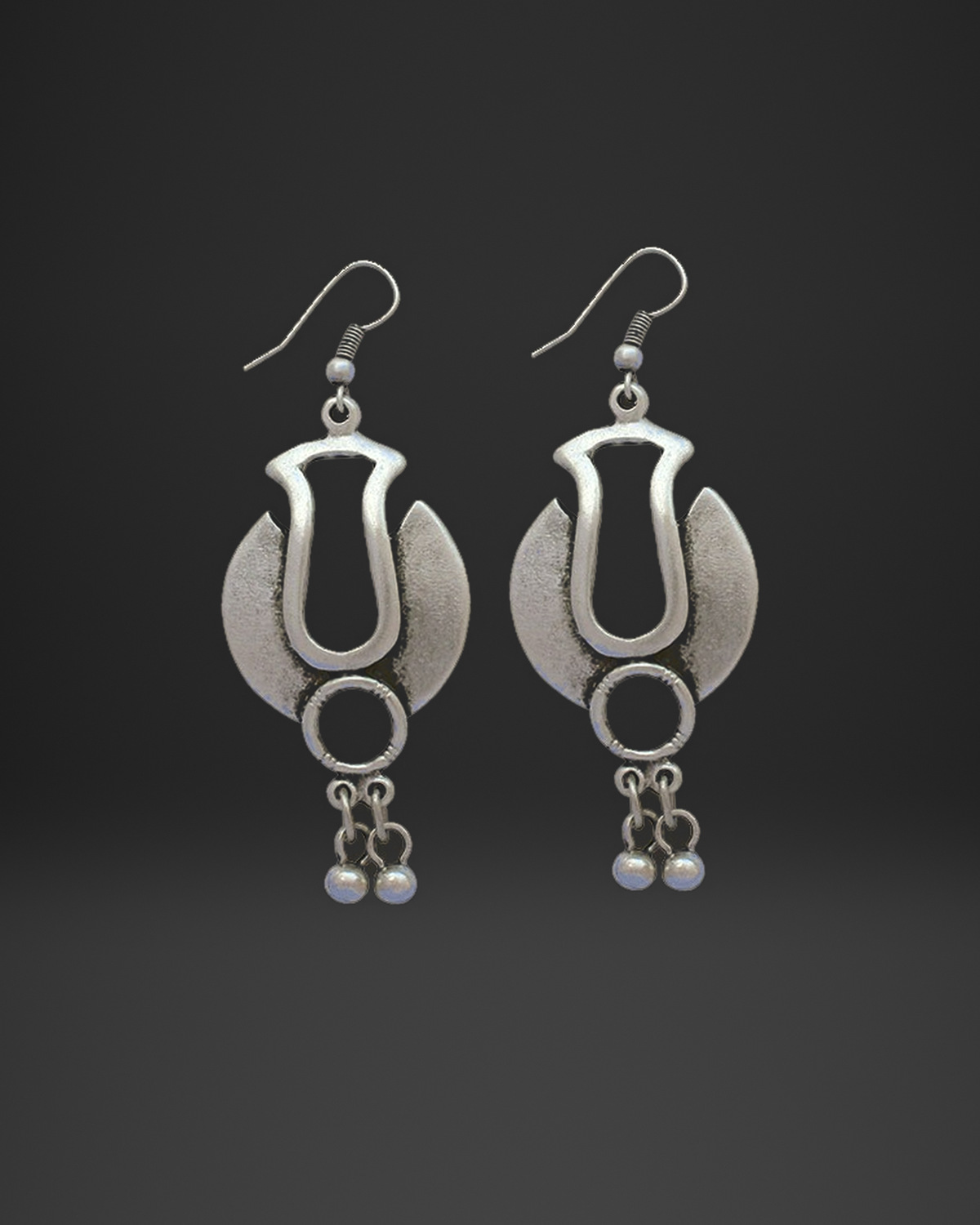 Ottoman Arch Ring Ball Earrings