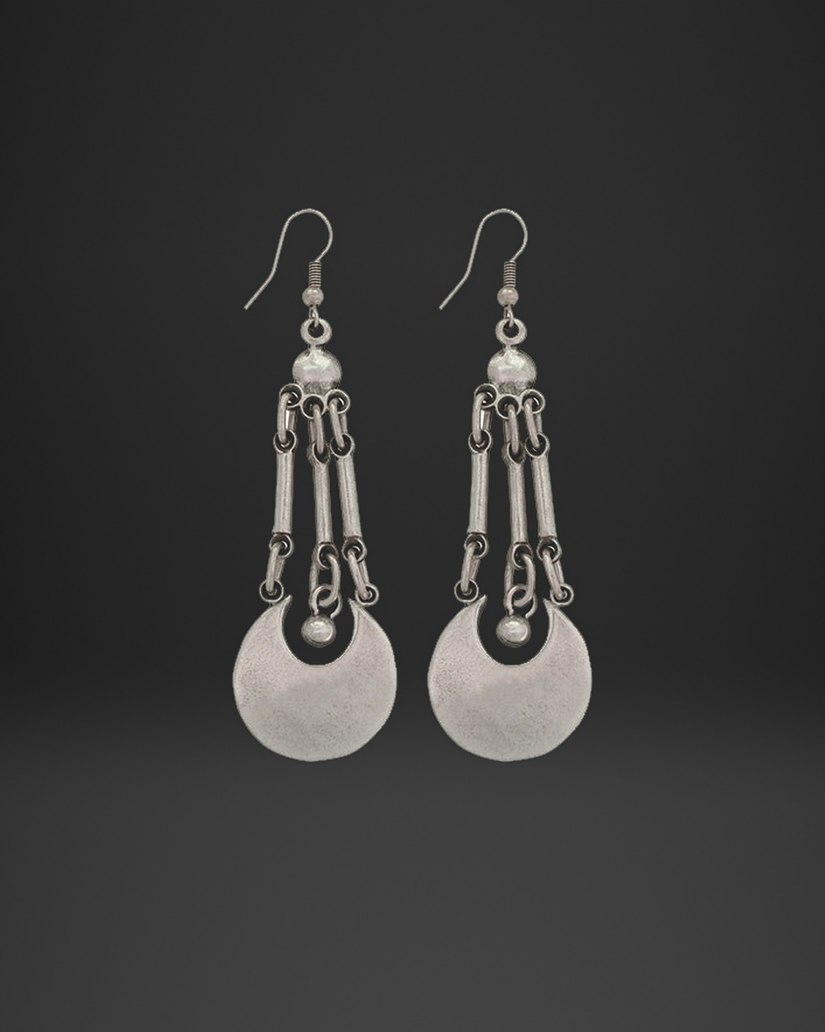 Chandelier Bar Crescent Earrings