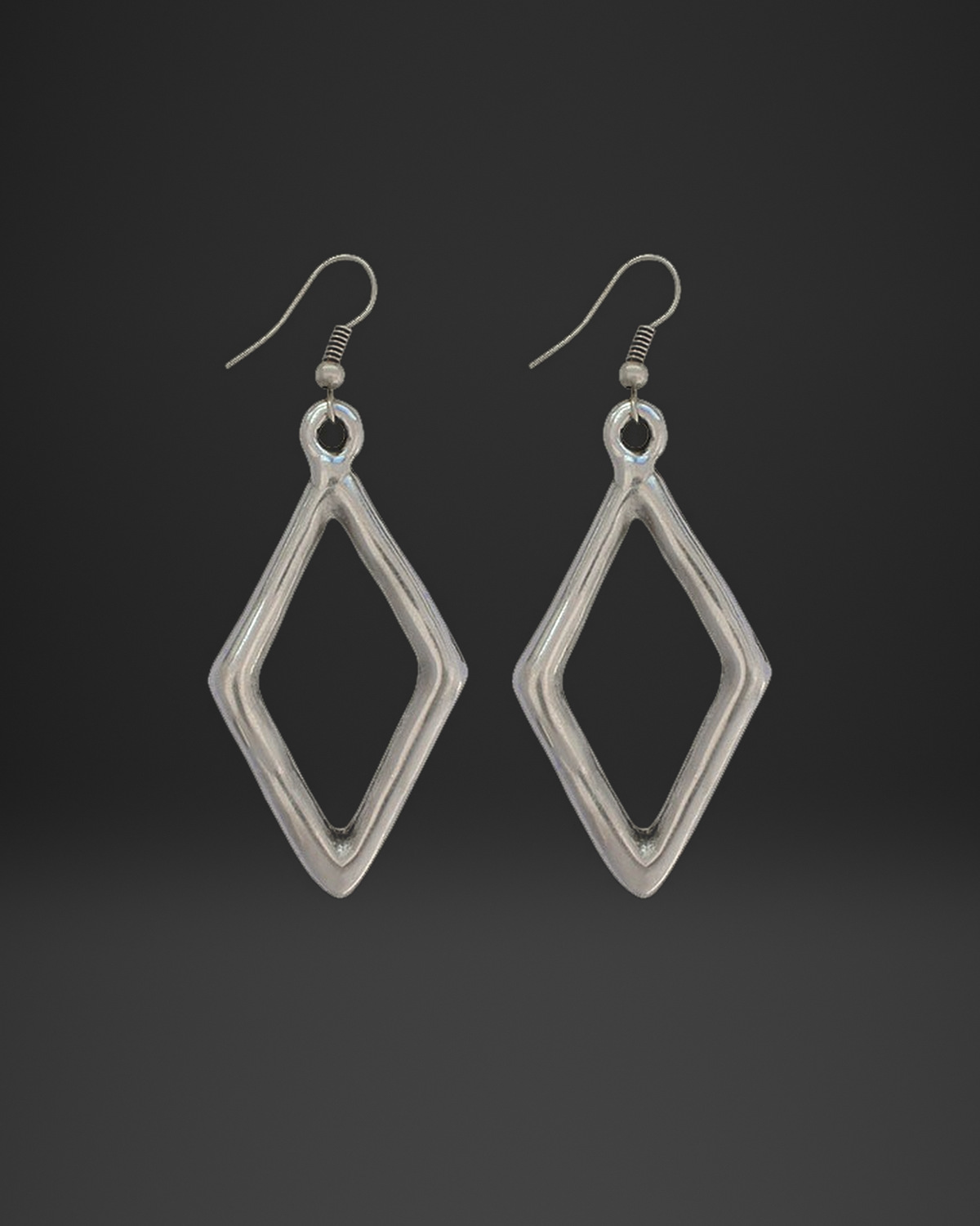 Smooth Open Diamond Hoop Earrings