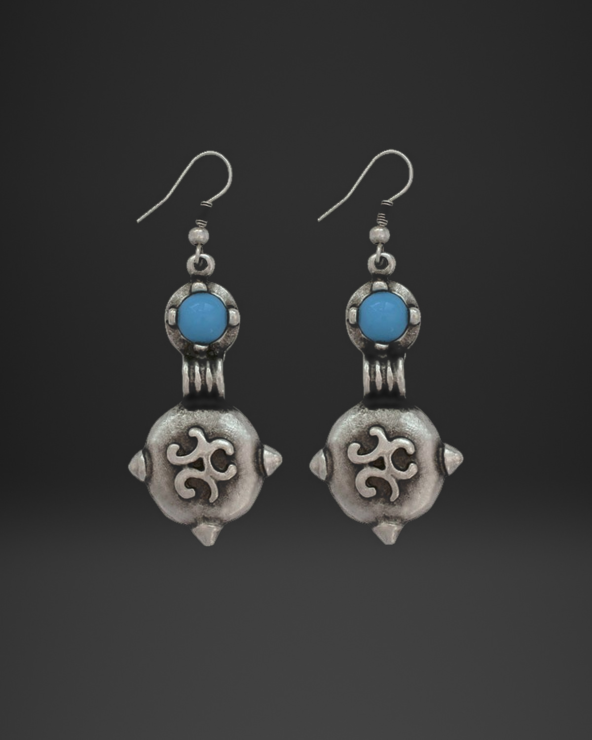 Turquoise Triskele Drop Earrings