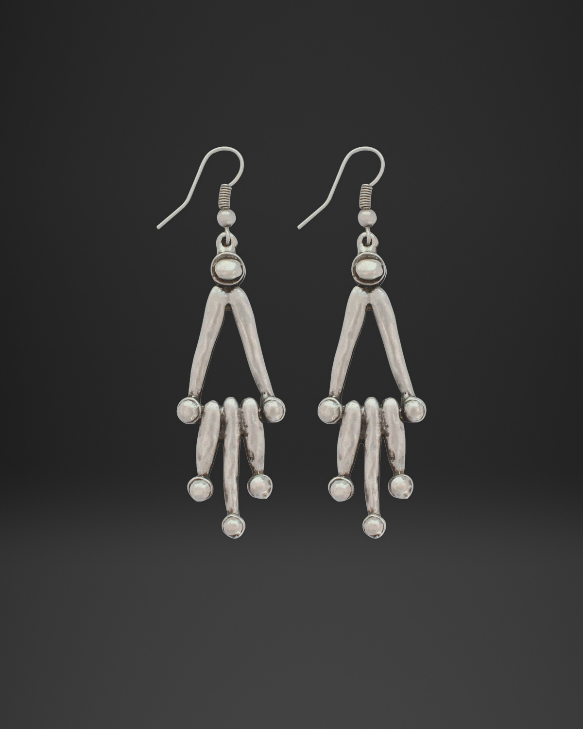 Tribal Branch Ball Pin Earrings