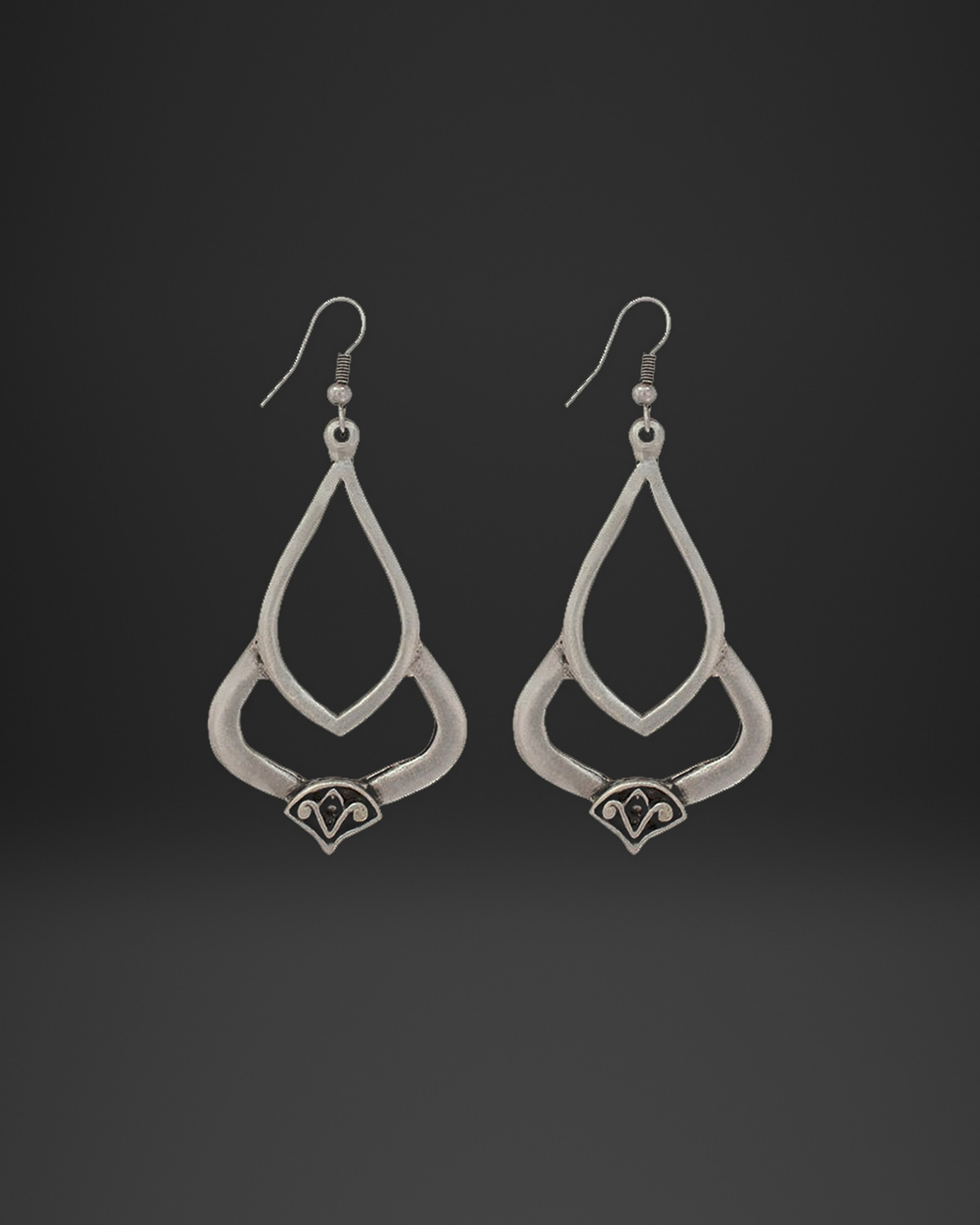 Arabesque Teardrop Frame Earrings