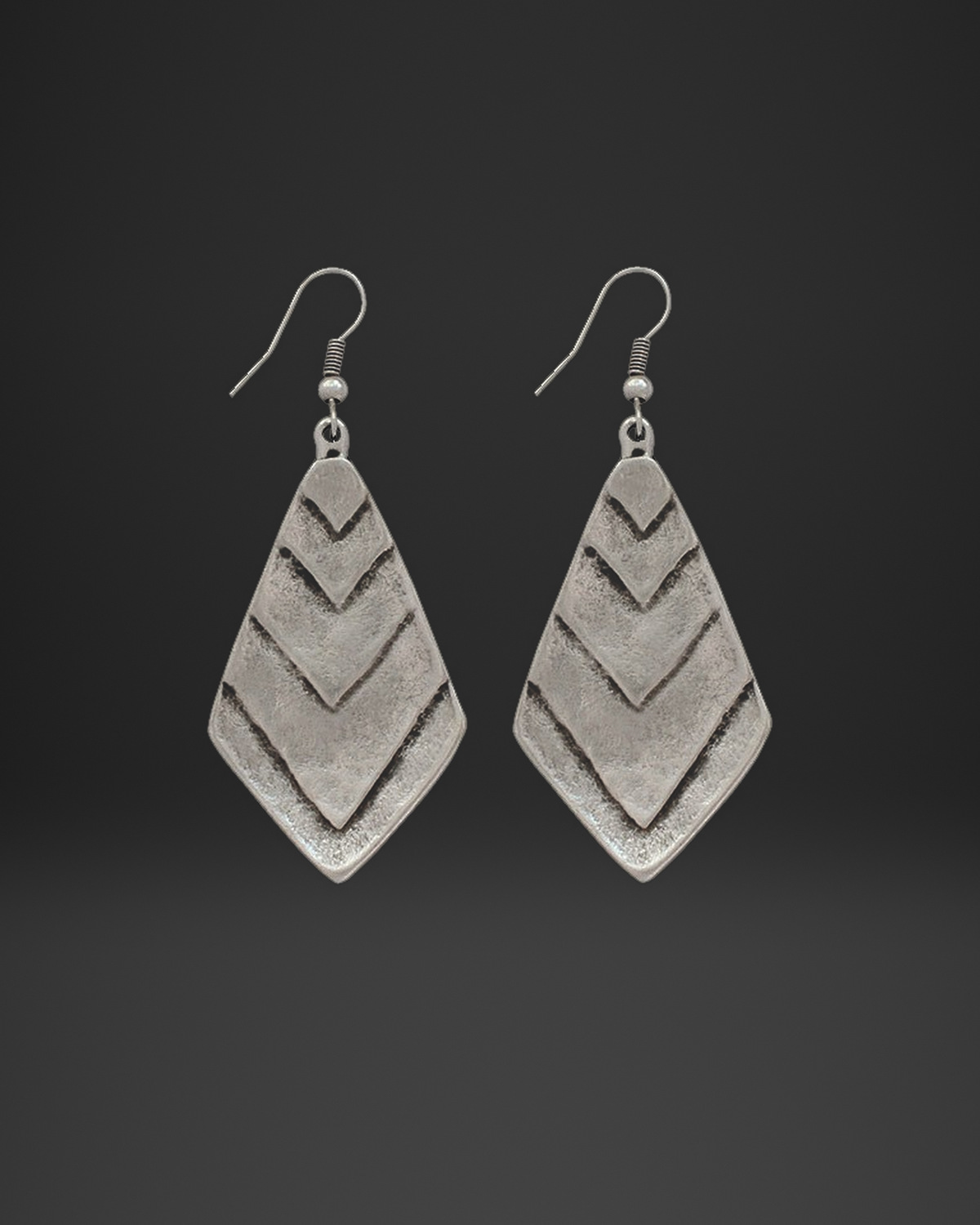 Chevron Kite Plate Earrings