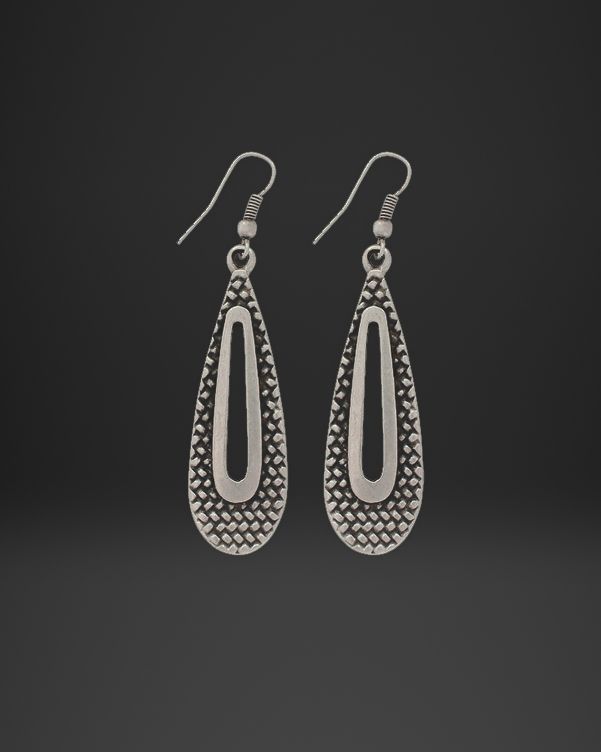 Woven Texture Long Teardrop Earrings