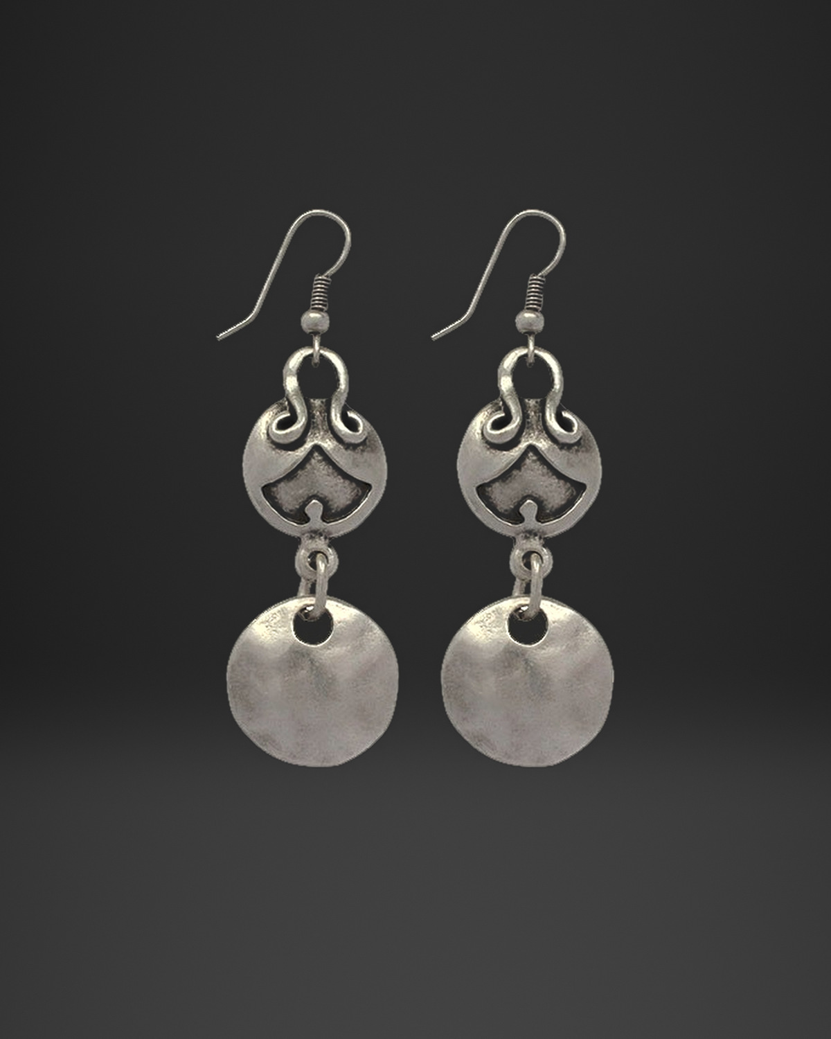 Ottoman Motif Double Disc Earrings
