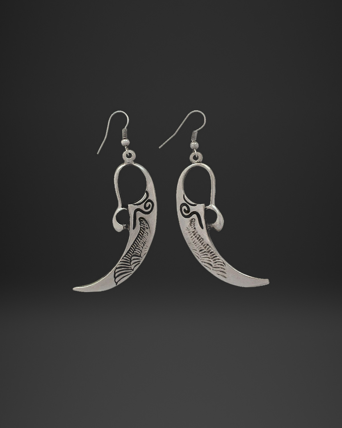 Engraved Tusk Earrings