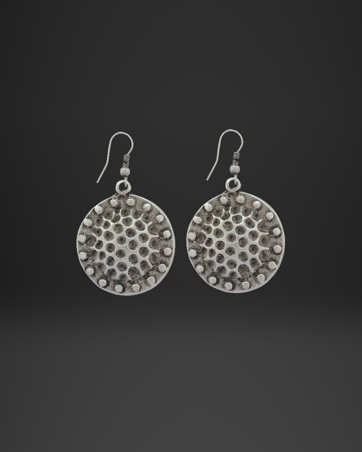 Dimpled Dot Disc Earrings