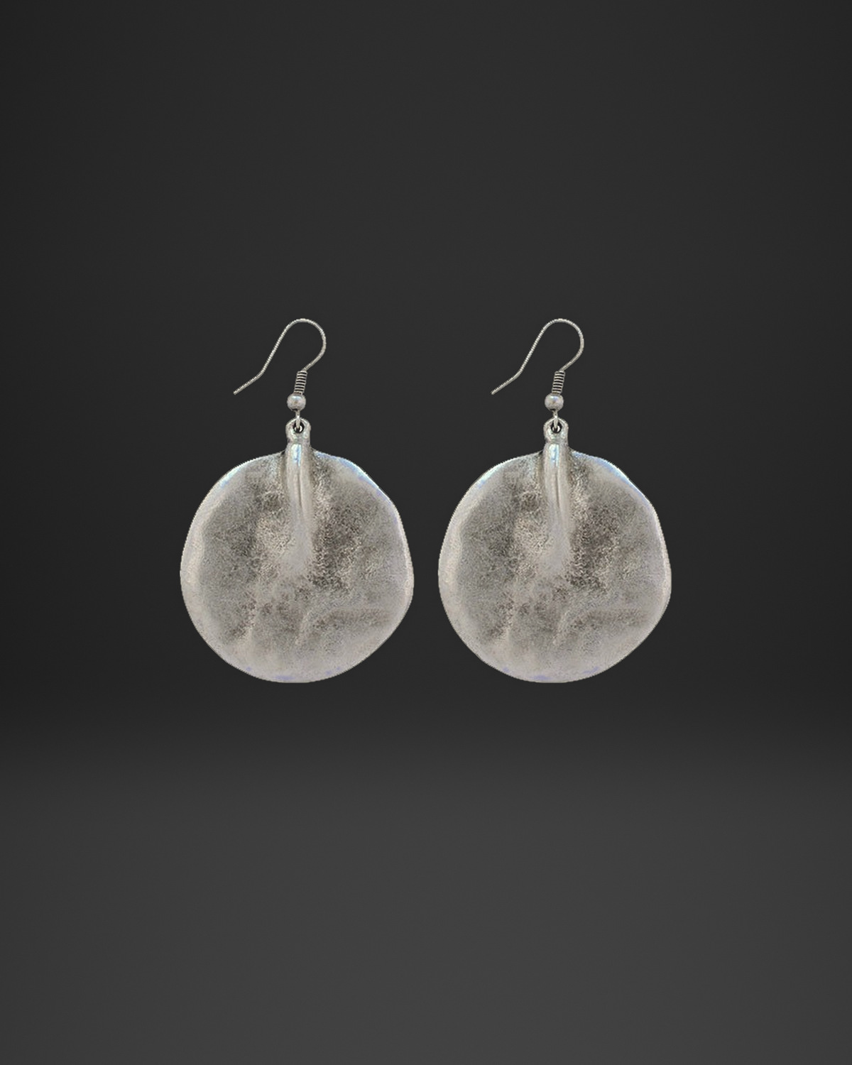 Seamed Round Petal Earrings