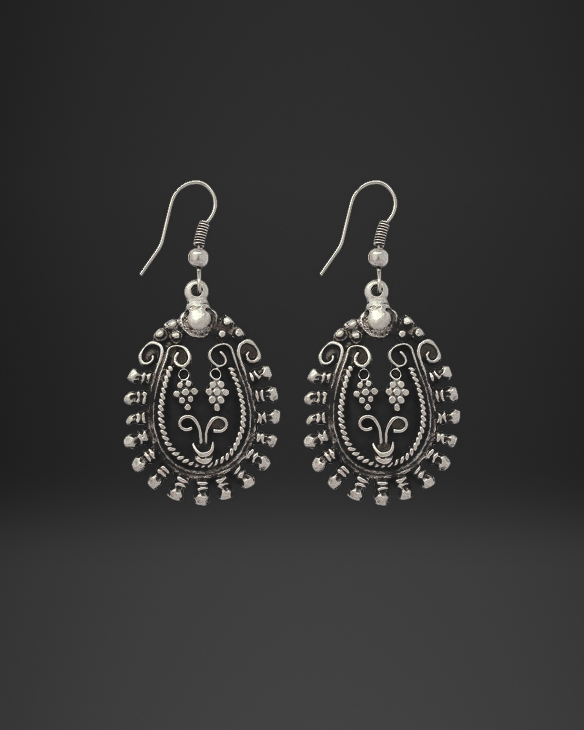 Ottoman Granulated Teardrop Earrings