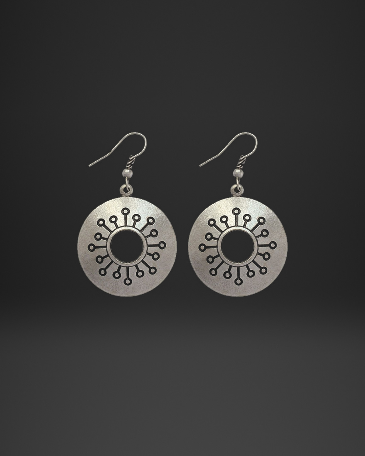 Circuit Line Donut Earrings