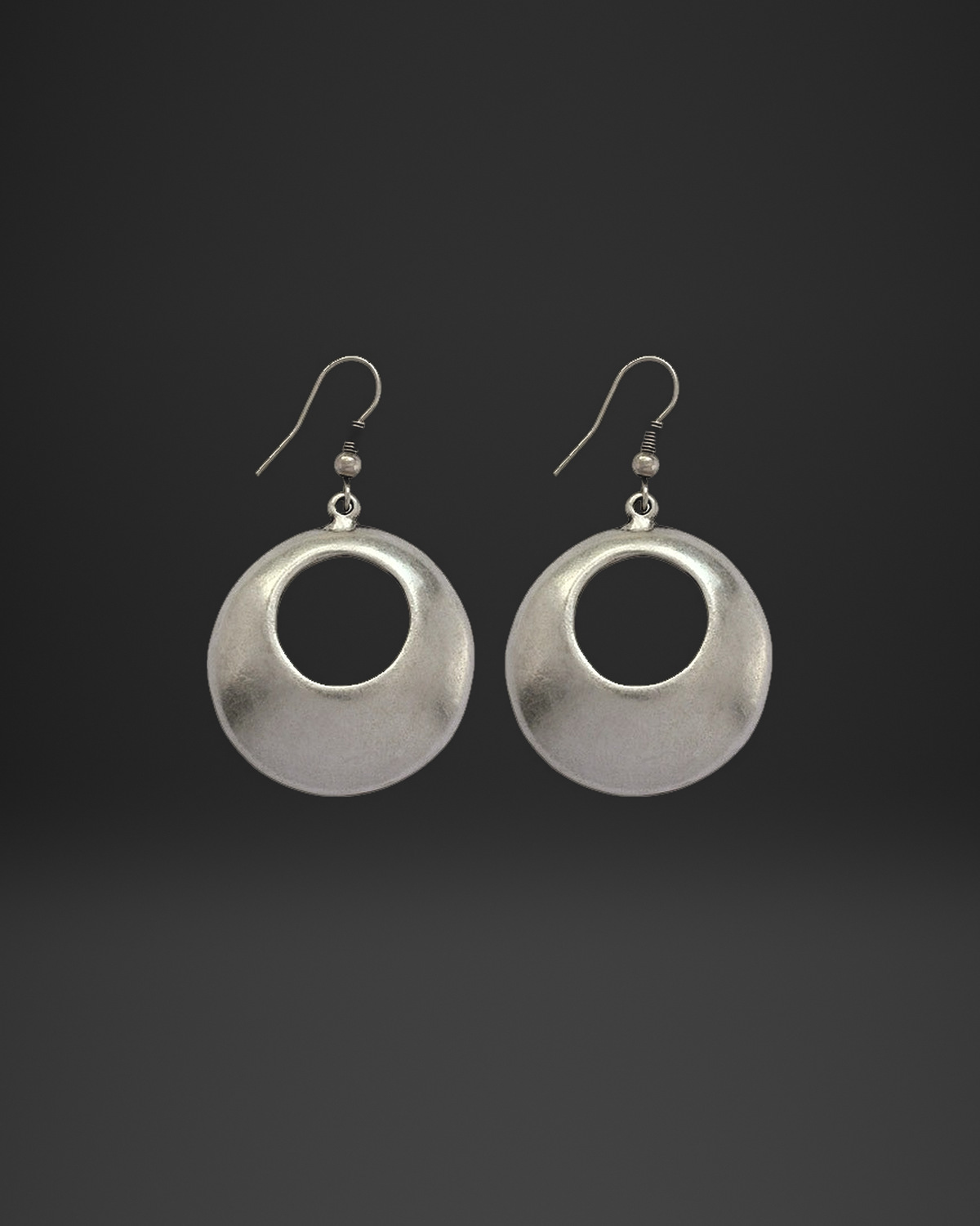 Smooth Round Window Earrings