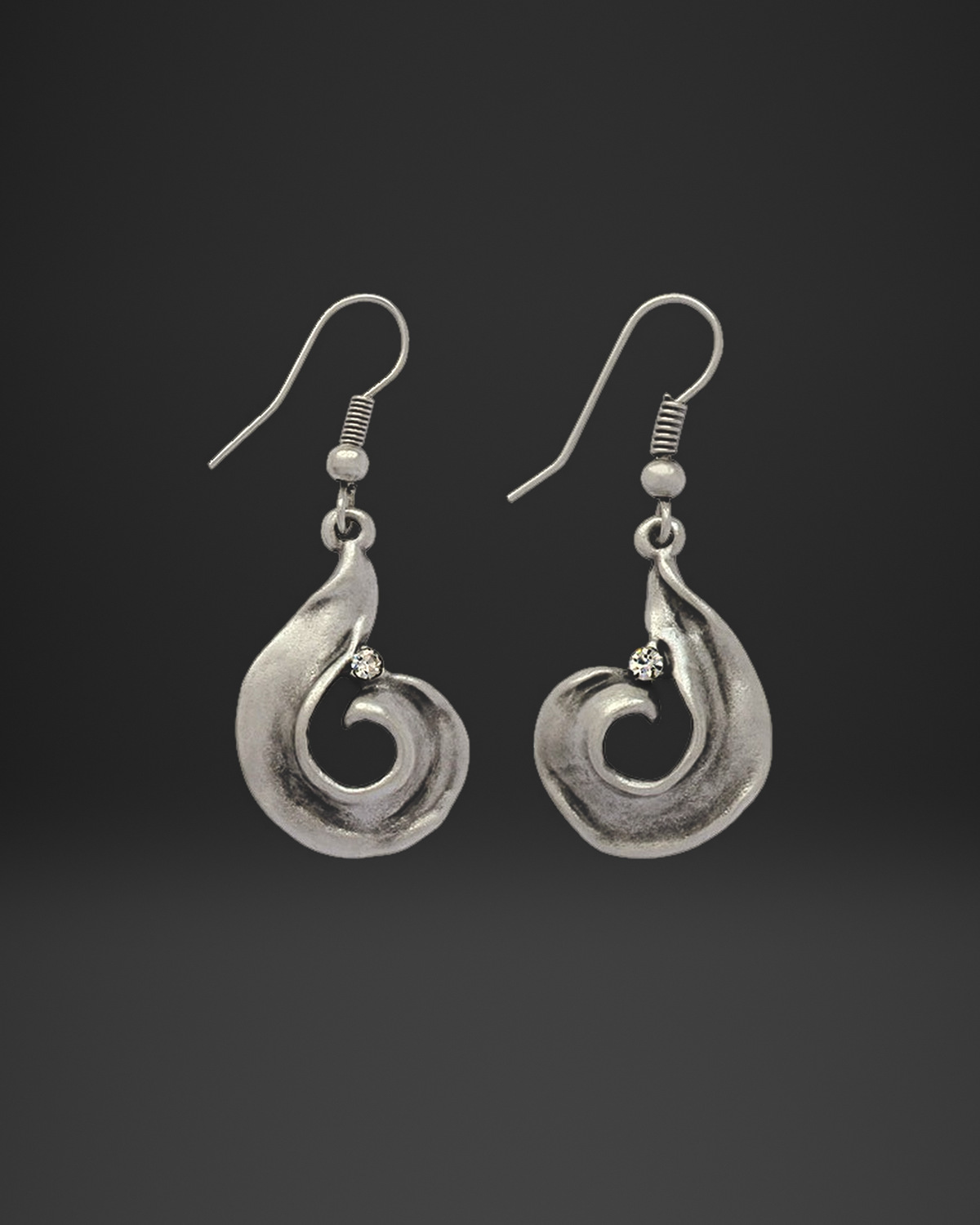Crystal Wave Curl Earrings