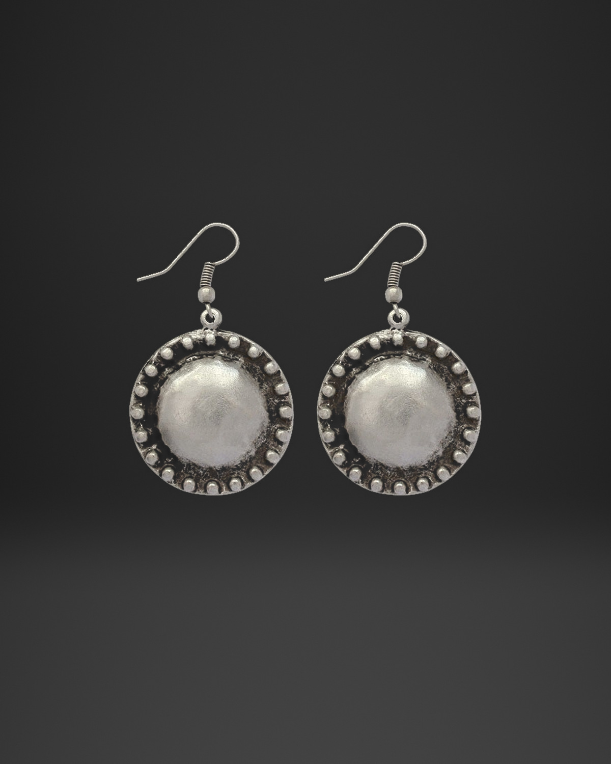 Studded Rim Dome Earrings