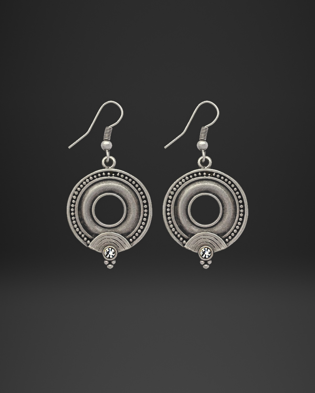 Crystal Arch Donut Earrings