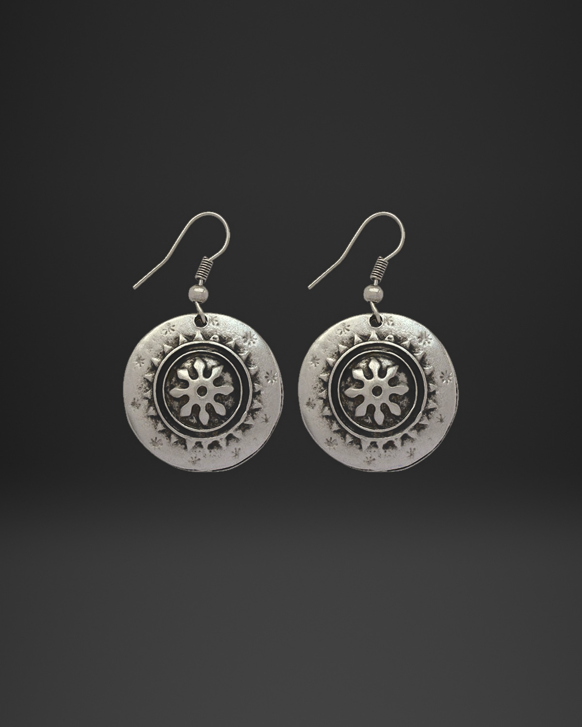 Star Flower Medallion Earrings