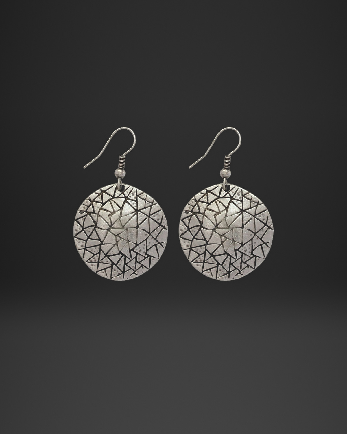 Triangle Mosaic Disc Earrings