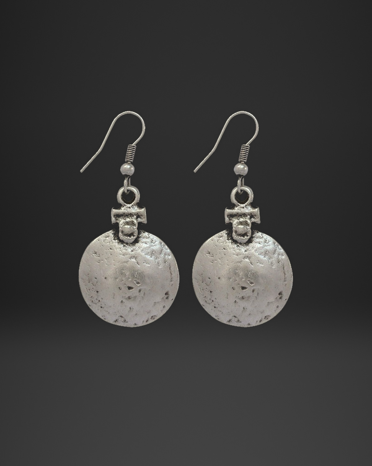 Hammered Coin Bail Earrings