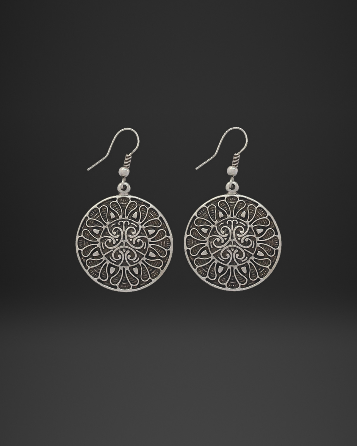 Openwork Mandala Disc Earrings