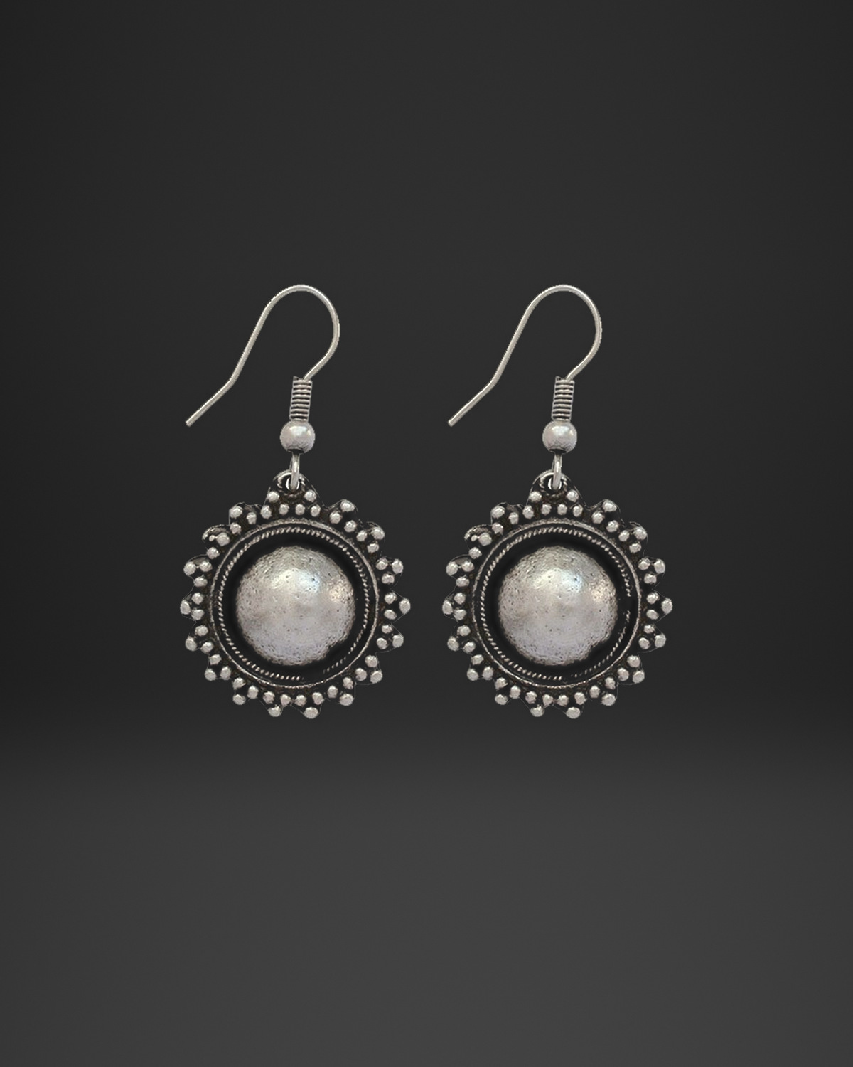 Beaded Sun Dome Earrings