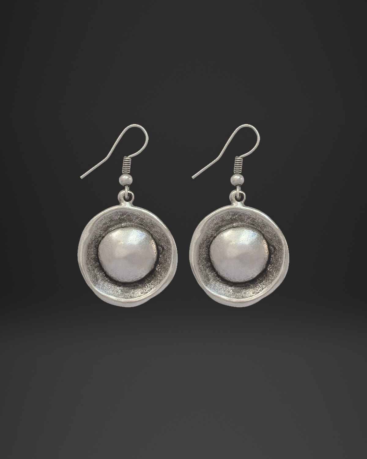 Cupped Dome Disc Earrings