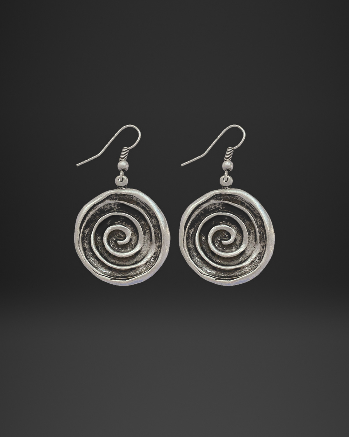 Rimmed Coil Spiral Earrings