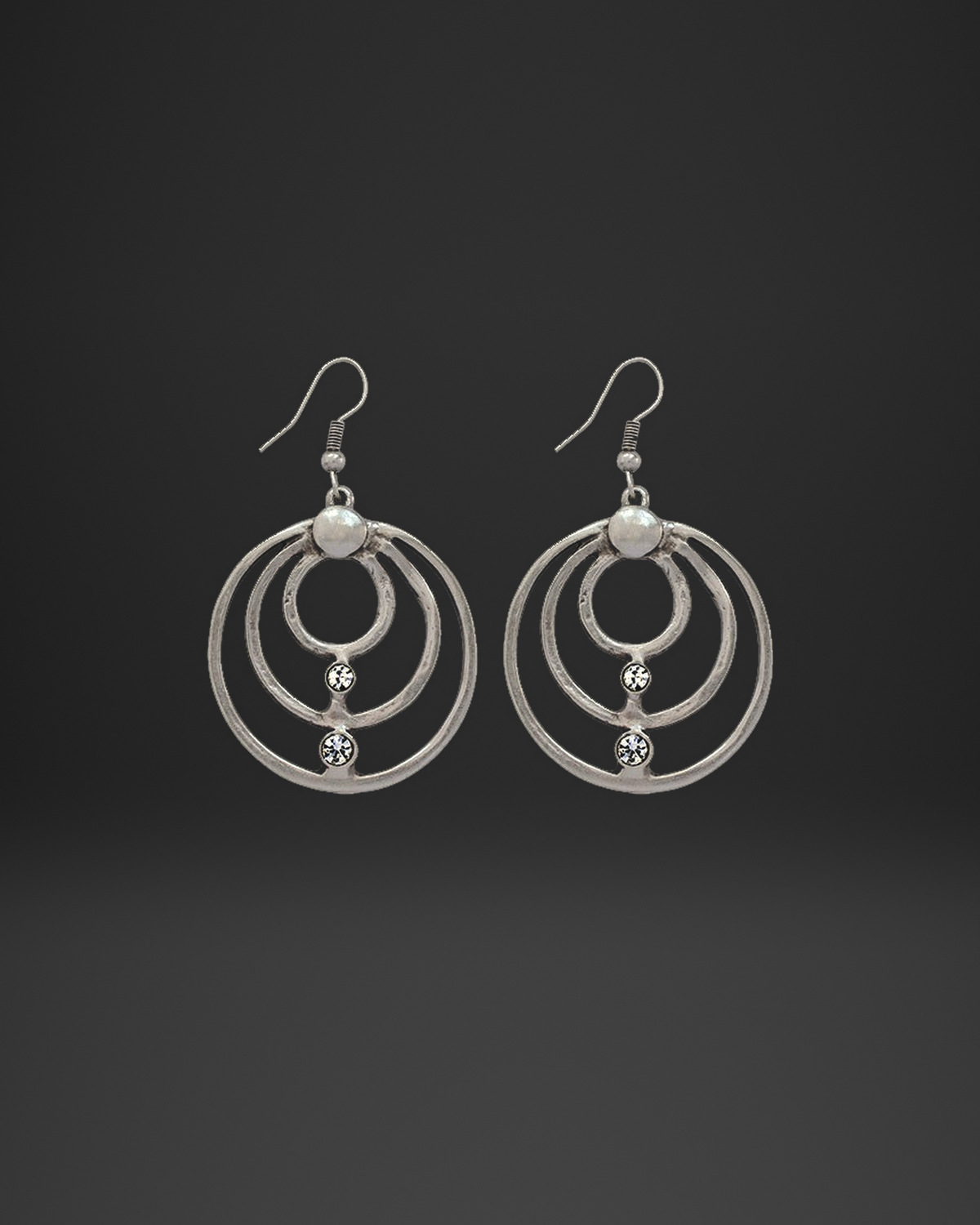 Crystal Triple Orbit Earrings
