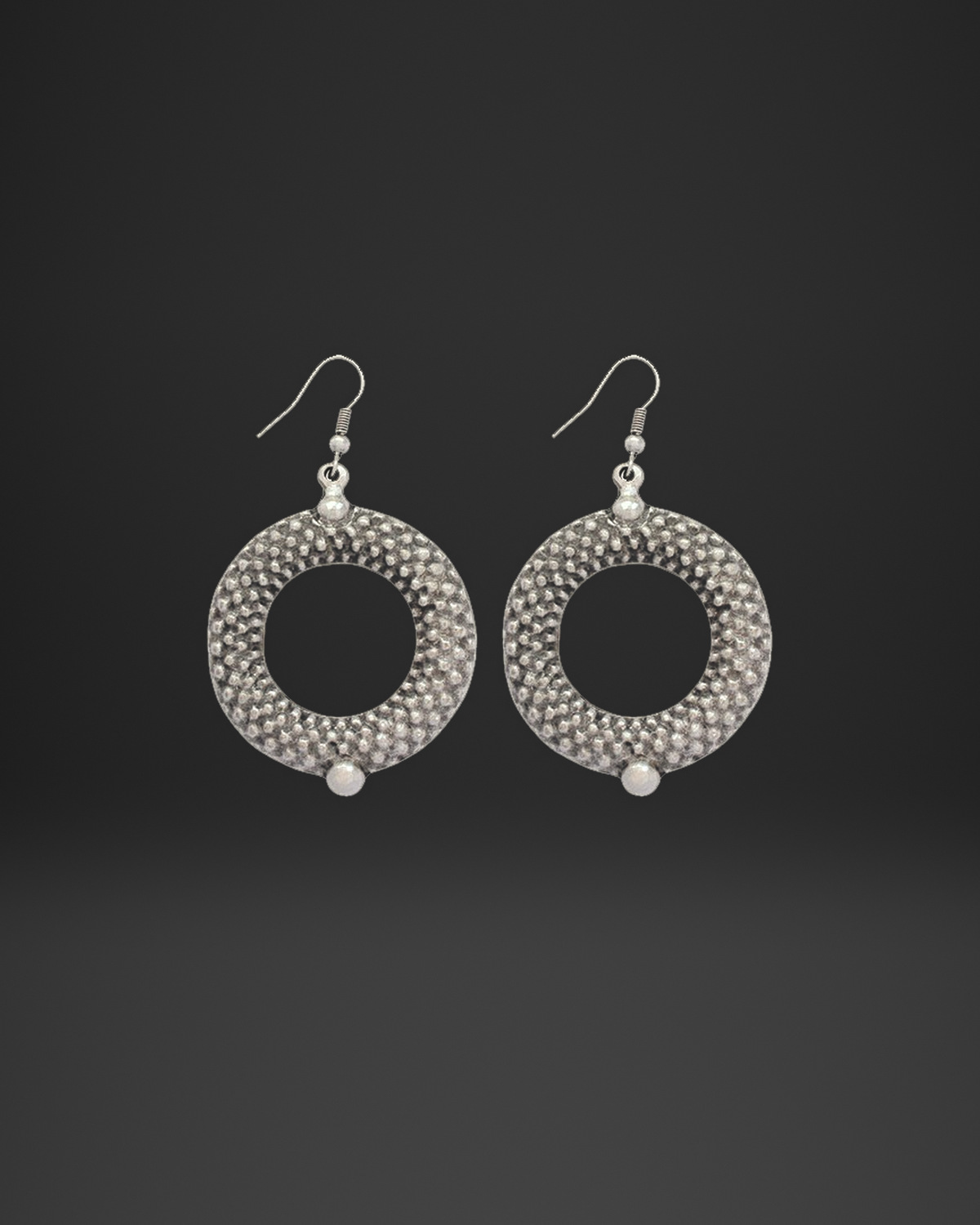 Granulated Donut Ball Earrings