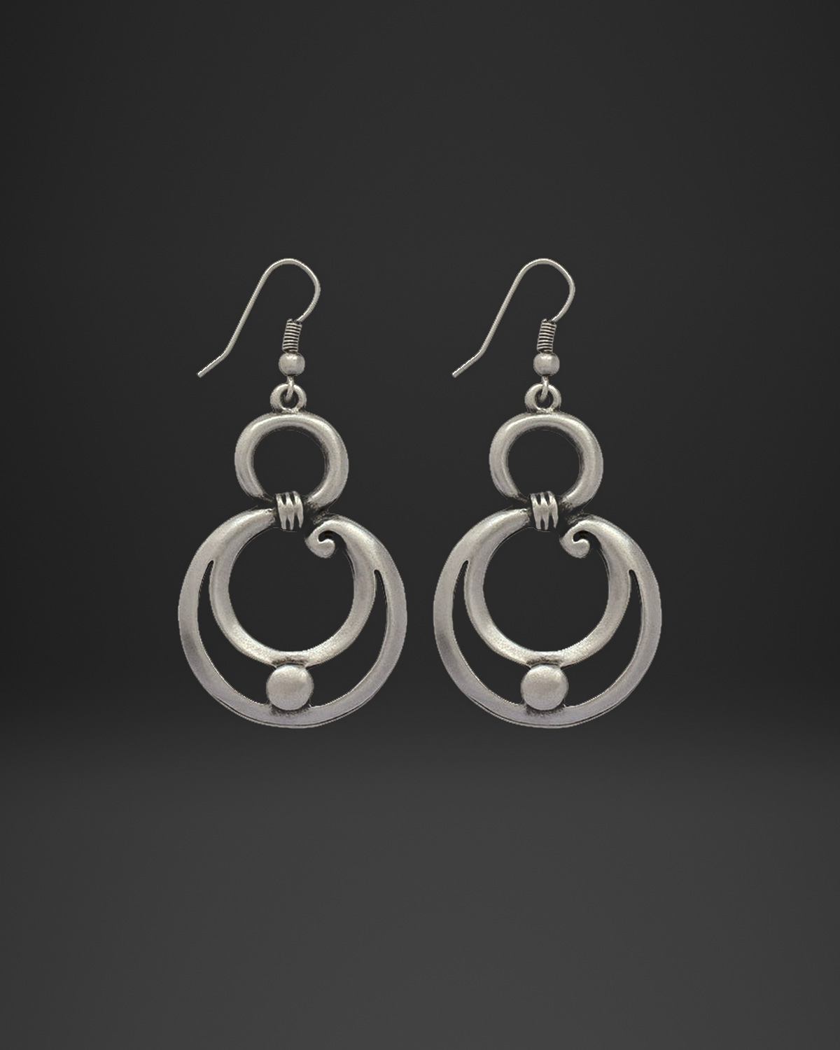 Figure Eight Swirl Ring Earrings