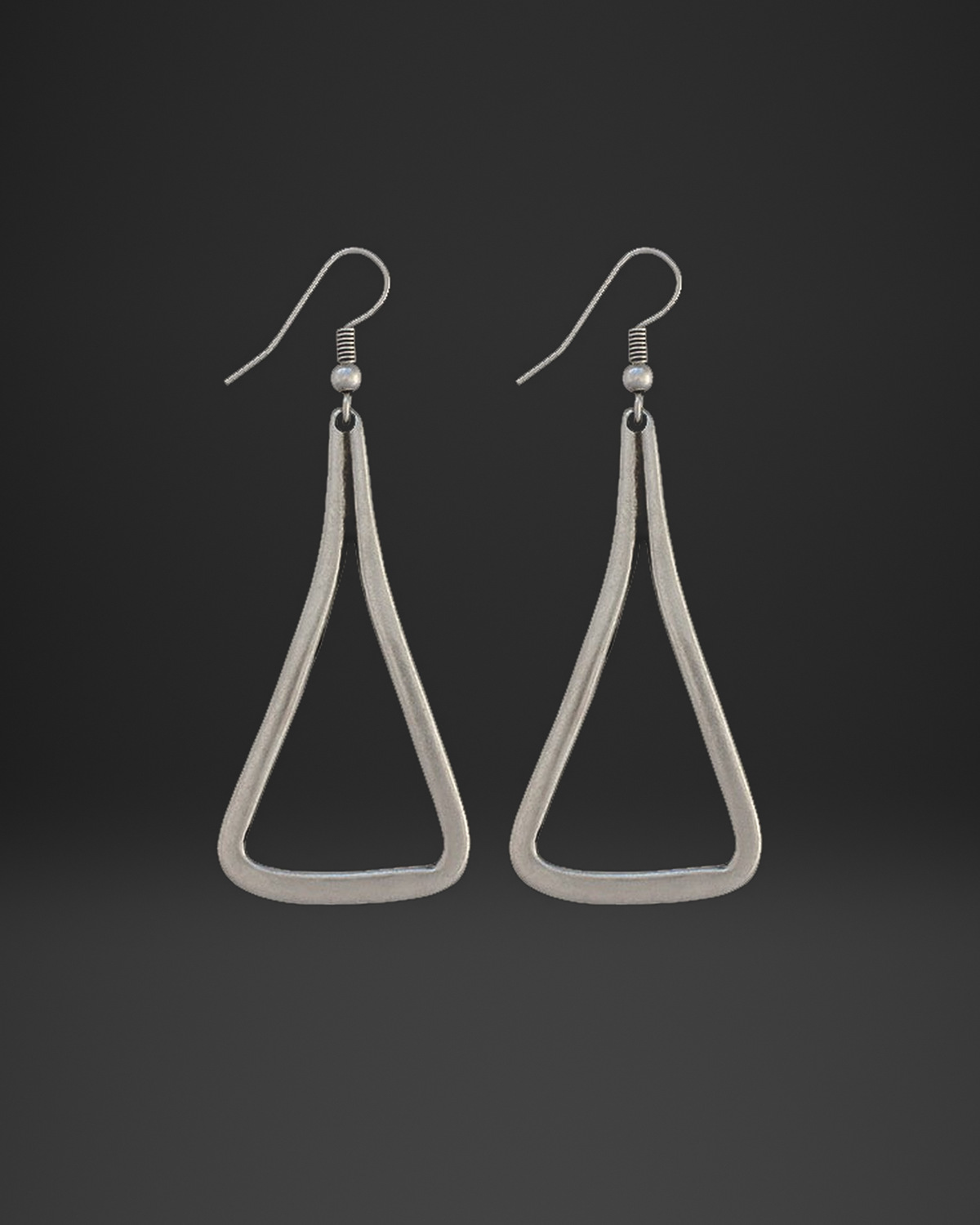 Long Triangle Wire Earrings