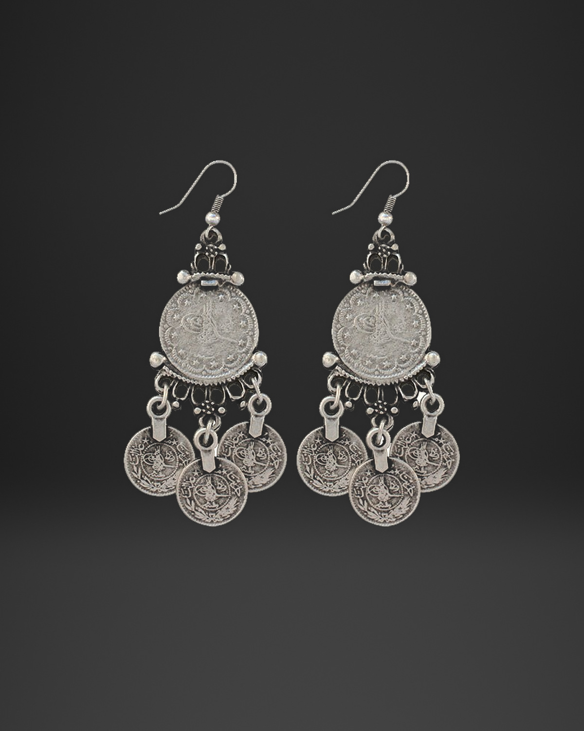 Ottoman Coin Chandelier Earrings