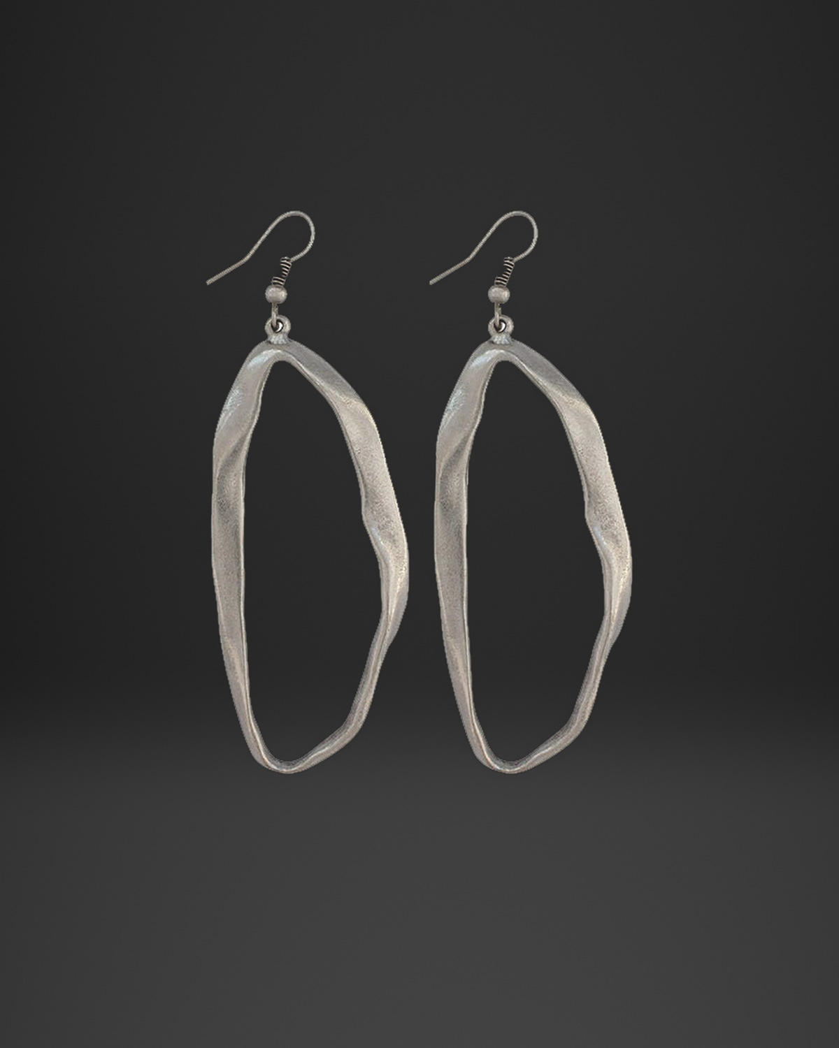 Molten Long Oval Hoop Earrings