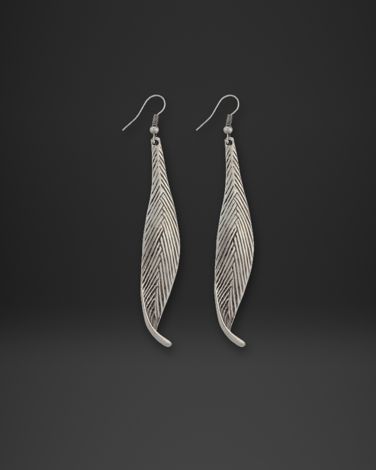 Long Feather Blade Earrings